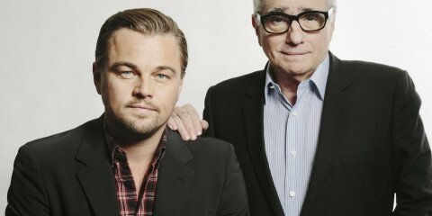 This Dec. 15, 2013 photo shows American actor Leonardo DiCaprio, left, with American film director Martin Scorsese in New York. DiCaprio stars in the Scorsese film, "The Wolves of Wall Street." (Photo by Victoria Will/Invision/AP)